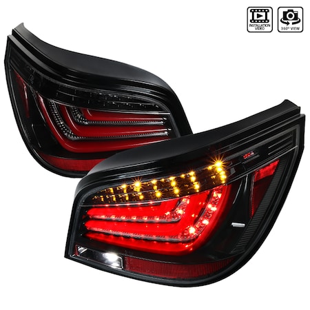 Spec-D Tuning 04-07 Bmw E60 5 Series LED Tail Lights Gsy Bk LT-E6004BKLED-TM